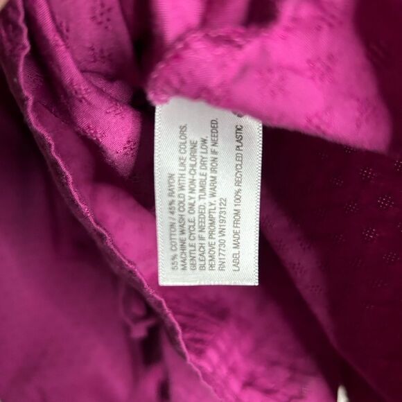 Universal Thread Plus Size Balloon Long Sleeve Fuchsia Wrap Top - Picture 14 of 14